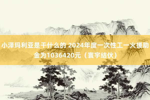 小泽玛利亚是干什么的 2024年度一次性工一火援助金为1036420元（寰宇结伙）