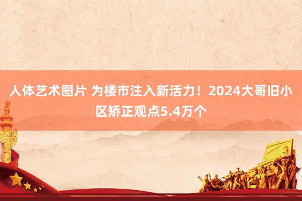 人体艺术图片 为楼市注入新活力！2024大哥旧小区矫正观点5.4万个