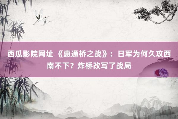 西瓜影院网址 《惠通桥之战》：日军为何久攻西南不下？炸桥改写了战局