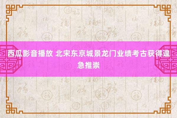 西瓜影音播放 北宋东京城景龙门业绩考古获得遑急推崇