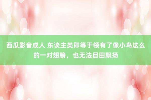 西瓜影音成人 东谈主类即等于领有了像小鸟这么的一对翅膀，也无法目田飘扬