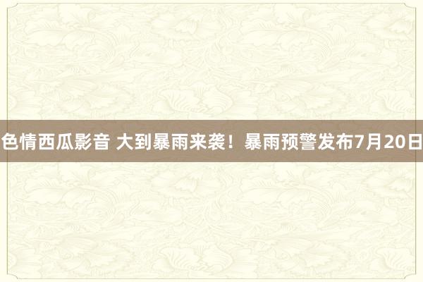 色情西瓜影音 大到暴雨来袭！暴雨预警发布7月20日