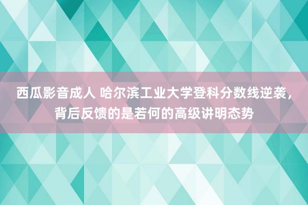 西瓜影音成人 哈尔滨工业大学登科分数线逆袭，背后反馈的是若何的高级讲明态势