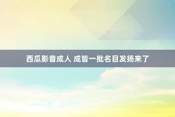 西瓜影音成人 成皆一批名目发扬来了