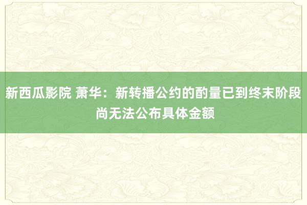 新西瓜影院 萧华：新转播公约的酌量已到终末阶段 尚无法公布具体金额