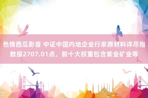 色情西瓜影音 中证中国内地企业行家原材料详尽指数报2707.01点，前十大权重包含紫金矿业等