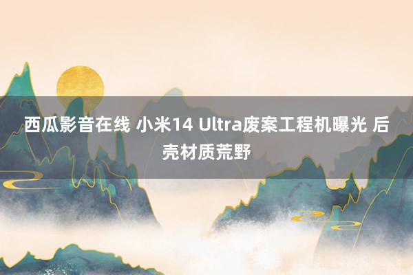 西瓜影音在线 小米14 Ultra废案工程机曝光 后壳材质荒野