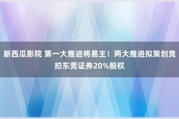 新西瓜影院 第一大推进将易主！两大推进拟策划竞拍东莞证券20%股权