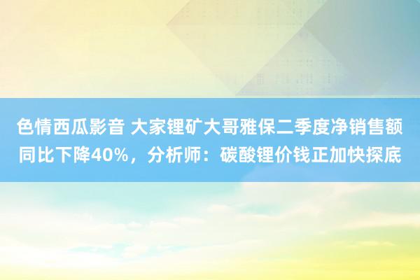 色情西瓜影音 大家锂矿大哥雅保二季度净销售额同比下降40%，分析师：碳酸锂价钱正加快探底