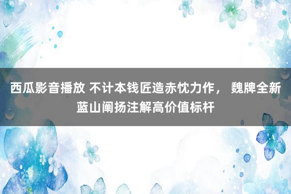 西瓜影音播放 不计本钱匠造赤忱力作， 魏牌全新蓝山阐扬注解高价值标杆