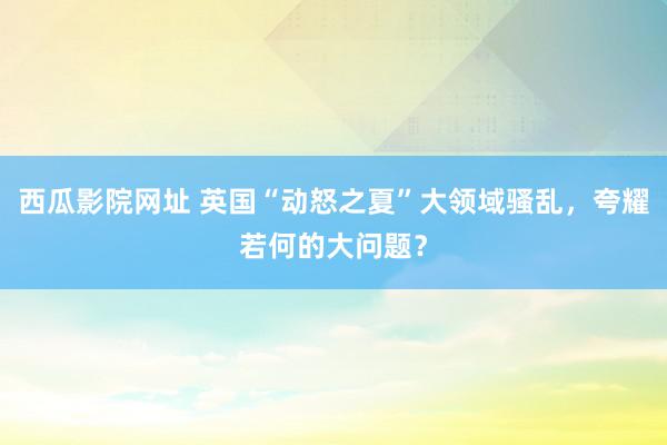 西瓜影院网址 英国“动怒之夏”大领域骚乱，夸耀若何的大问题？