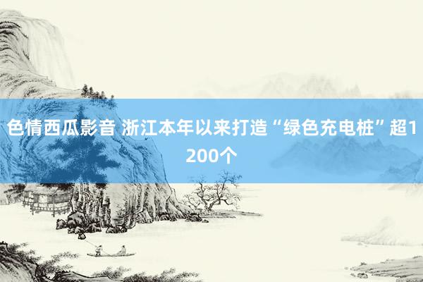 色情西瓜影音 浙江本年以来打造“绿色充电桩”超1200个