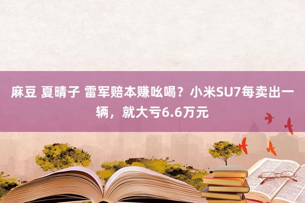 麻豆 夏晴子 雷军赔本赚吆喝？小米SU7每卖出一辆，就大亏6.6万元